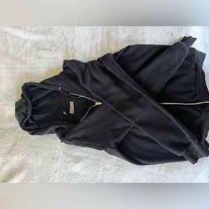 black primary zip up hoodie